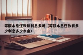 等额本息还款法利息多吗（等额本息还款有多少利息多少本金）