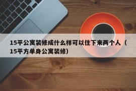 15平公寓装修成什么样可以住下来两个人（15平方单身公寓装修）