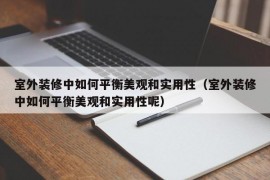 室外装修中如何平衡美观和实用性（室外装修中如何平衡美观和实用性呢）