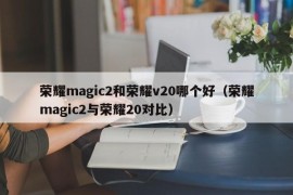 荣耀magic2和荣耀v20哪个好（荣耀magic2与荣耀20对比）