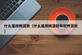 什么是按揭贷款（什么是按揭贷款和抵押贷款）