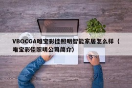 VBOCGA唯宝彩佳照明智能家居怎么样（唯宝彩佳照明公司简介）