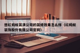 想红蚂蚁装潢公司的装修效果怎么样（红蚂蚁装饰股份有限公司官网）