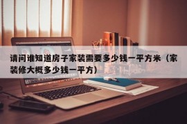 请问谁知道房子家装需要多少钱一平方米（家装修大概多少钱一平方）