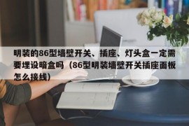 明装的86型墙壁开关、插座、灯头盒一定需要埋设暗盒吗（86型明装墙壁开关插座面板怎么接线）