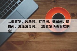 ...处置室、污洗间、打包间、储藏间、储物间、洗涤消毒间...（处置室消毒管理制度）