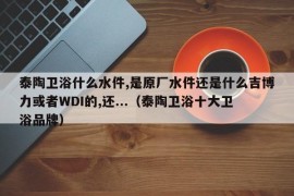 泰陶卫浴什么水件,是原厂水件还是什么吉博力或者WDI的,还...（泰陶卫浴十大卫浴品牌）