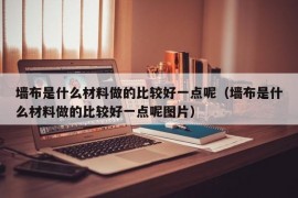 墙布是什么材料做的比较好一点呢（墙布是什么材料做的比较好一点呢图片）