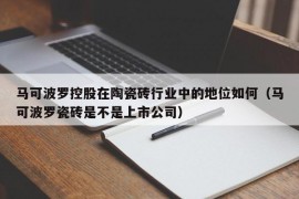 马可波罗控股在陶瓷砖行业中的地位如何（马可波罗瓷砖是不是上市公司）