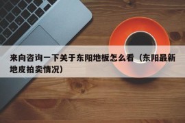 来向咨询一下关于东阳地板怎么看（东阳最新地皮拍卖情况）