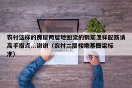 农村这样的房屋两层地圈梁的钢筋怎样配筋请高手指点...谢谢（农村二层楼地基圈梁标准）