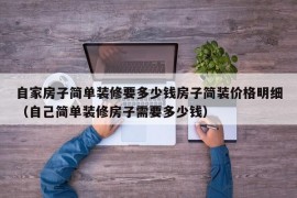 自家房子简单装修要多少钱房子简装价格明细（自己简单装修房子需要多少钱）