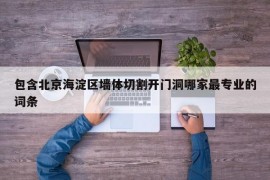 包含北京海淀区墙体切割开门洞哪家最专业的词条