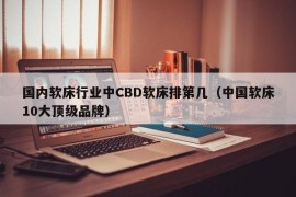 国内软床行业中CBD软床排第几（中国软床10大顶级品牌）