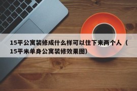 15平公寓装修成什么样可以住下来两个人（15平米单身公寓装修效果图）