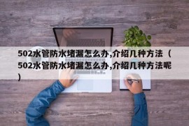 502水管防水堵漏怎么办,介绍几种方法（502水管防水堵漏怎么办,介绍几种方法呢）