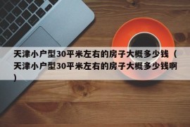 天津小户型30平米左右的房子大概多少钱（天津小户型30平米左右的房子大概多少钱啊）