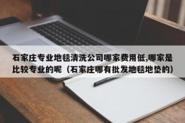 石家庄专业地毯清洗公司哪家费用低,哪家是比较专业的呢（石家庄哪有批发地毯地垫的）