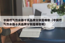 中国燃气热水器十大品牌分别是哪些（中国燃气热水器十大品牌分别是哪些呢）