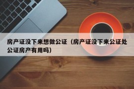 房产证没下来想做公证（房产证没下来公证处公证房产有用吗）