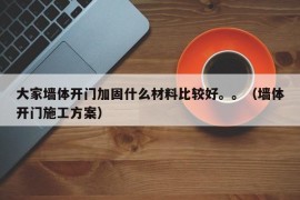 大家墙体开门加固什么材料比较好。。（墙体开门施工方案）