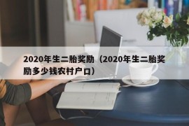 2020年生二胎奖励（2020年生二胎奖励多少钱农村户口）