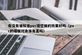 有没有谁知道pvc墙壁板的效果好吗（pvc的墙板对身体有害吗）